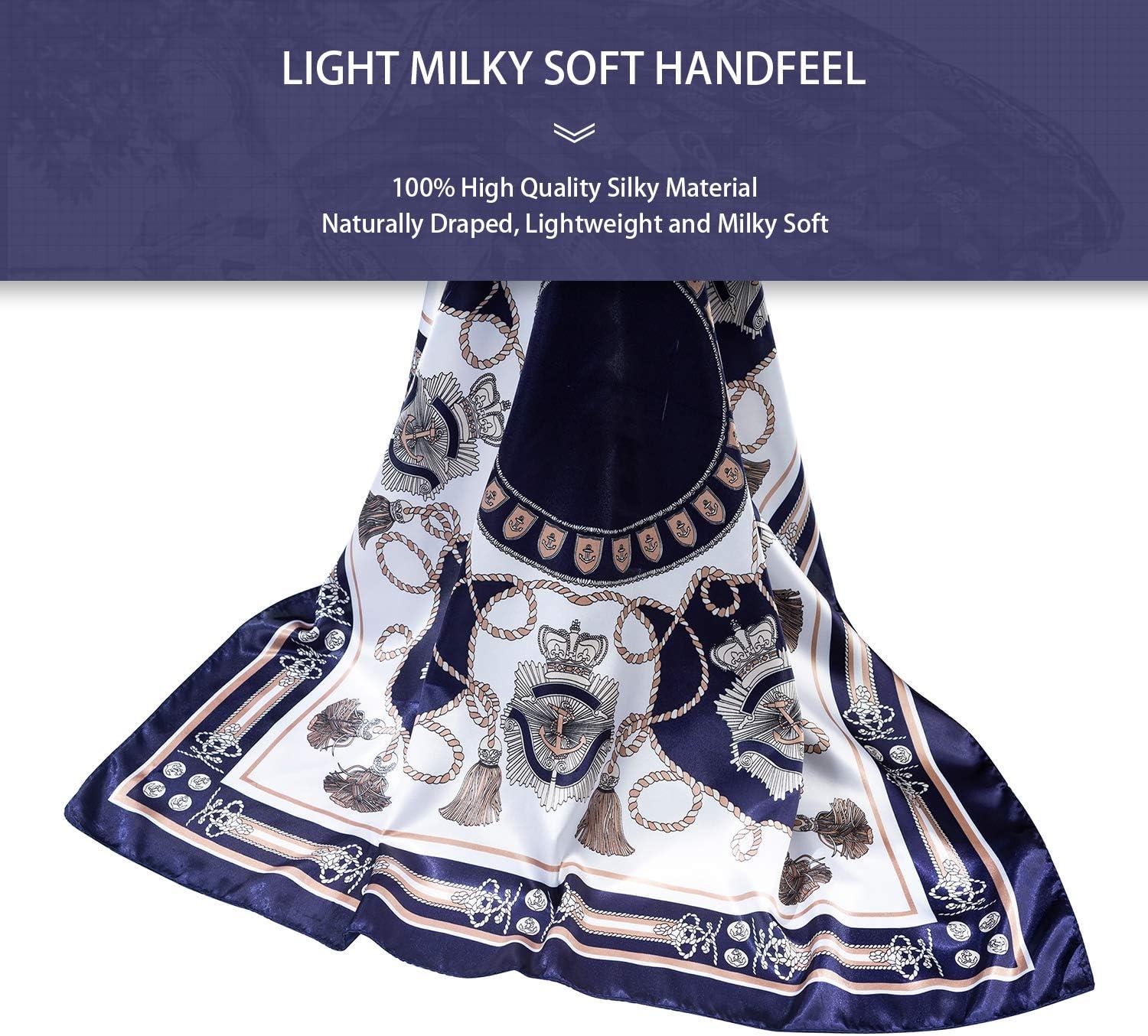 image:imagePAGE ONE 35x35 Silky Neck Scarf Womens Fashion Pattern Large Square Neck Scarf3pack FLWA