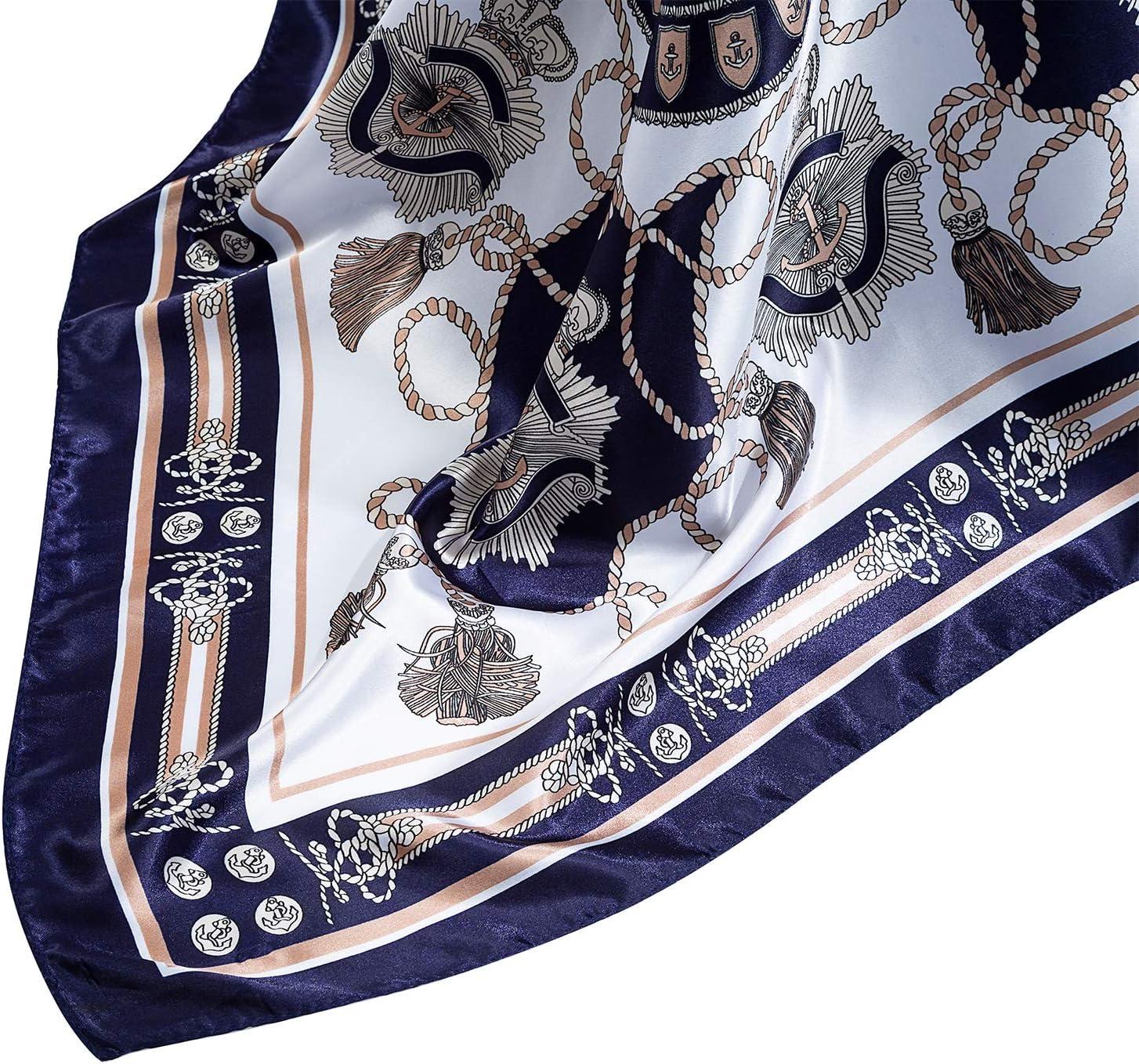image:imagePAGE ONE 35x35 Silky Neck Scarf Womens Fashion Pattern Large Square Neck Scarf3pack FLWA