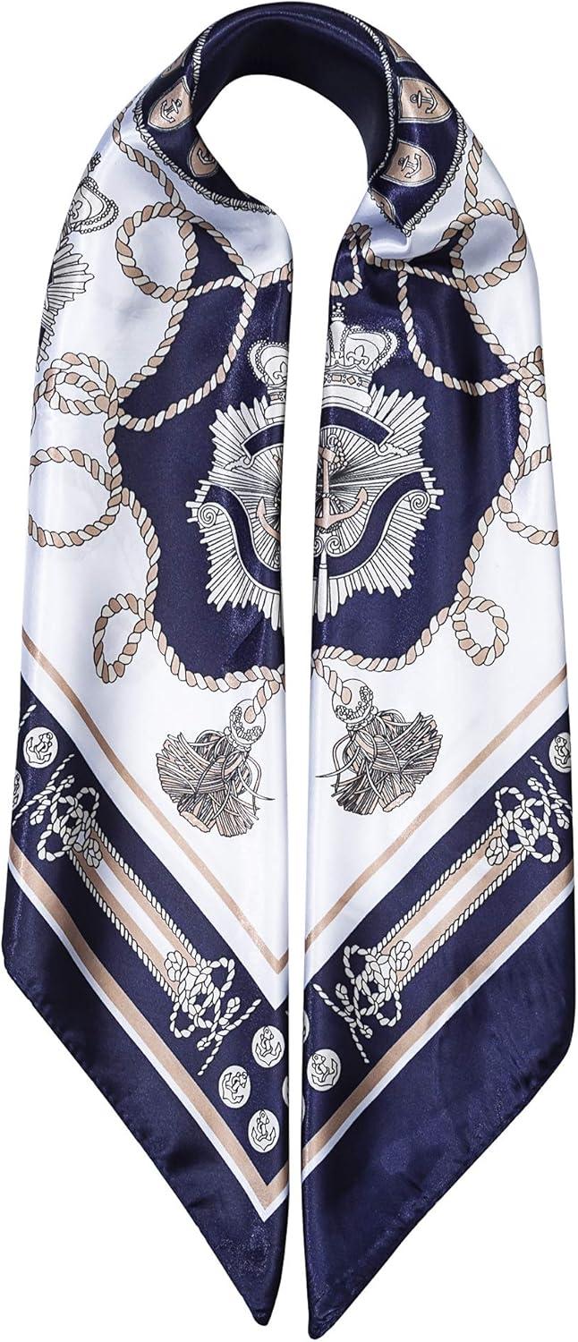 image:imagePAGE ONE 35x35 Silky Neck Scarf Womens Fashion Pattern Large Square Neck Scarf3pack FLWA