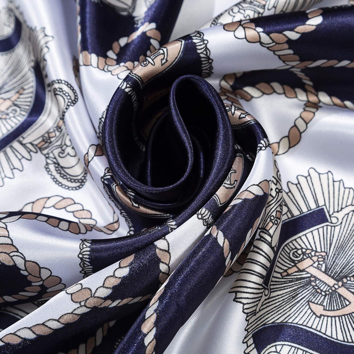 image:imagePAGE ONE 35x35 Silky Neck Scarf Womens Fashion Pattern Large Square Neck Scarf3pack FLWA