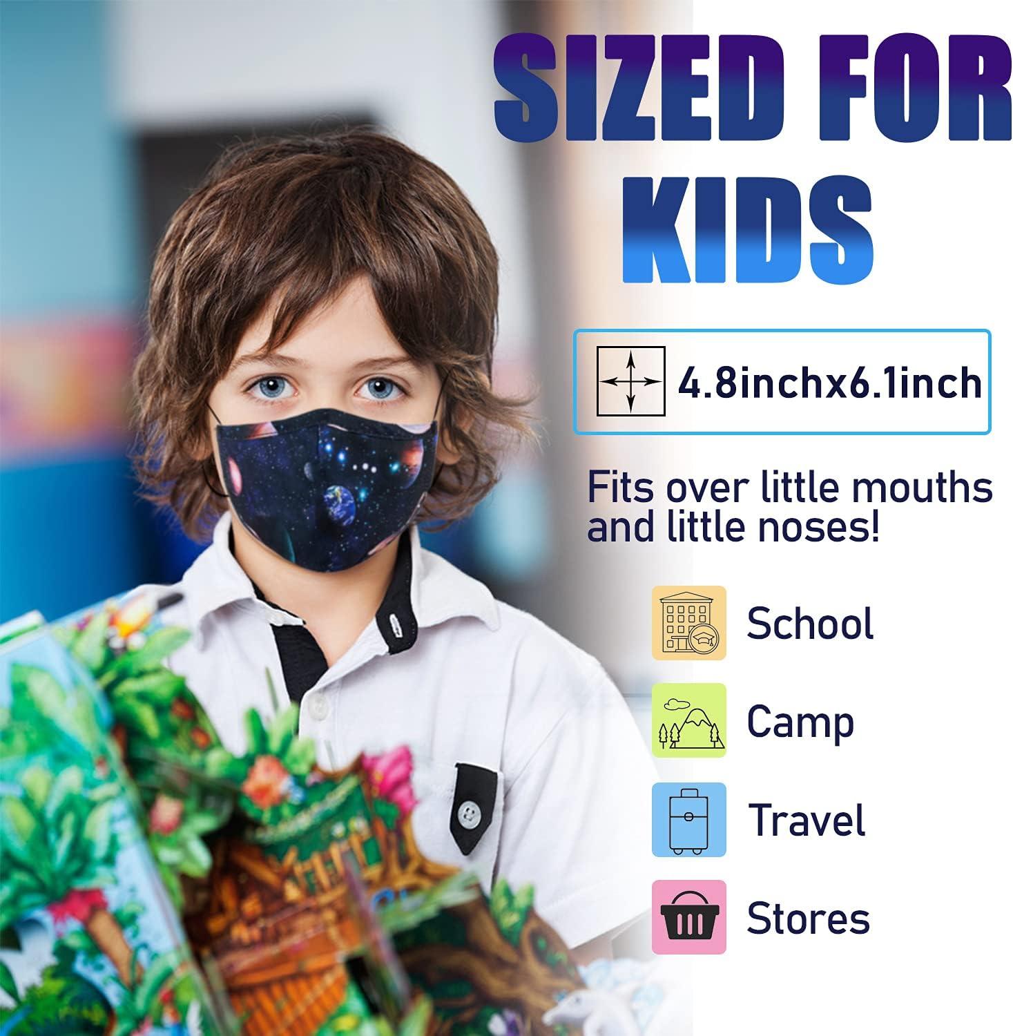 image:imagePAGE ONE Kids Face Masks Washable Reusable Cute Funny Boys Girls Cloth Face Mask with Adjustable Earloops6PC