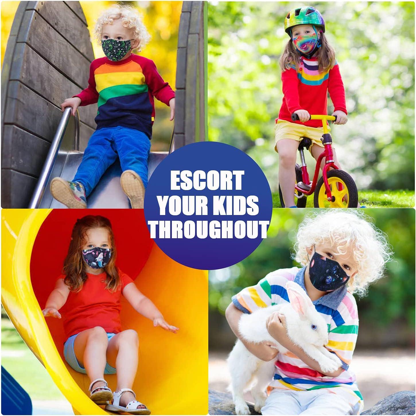 image:imagePAGE ONE Kids Face Masks Washable Reusable Cute Funny Boys Girls Colored Cloth Face Mask with Adjustable Earloops6PC