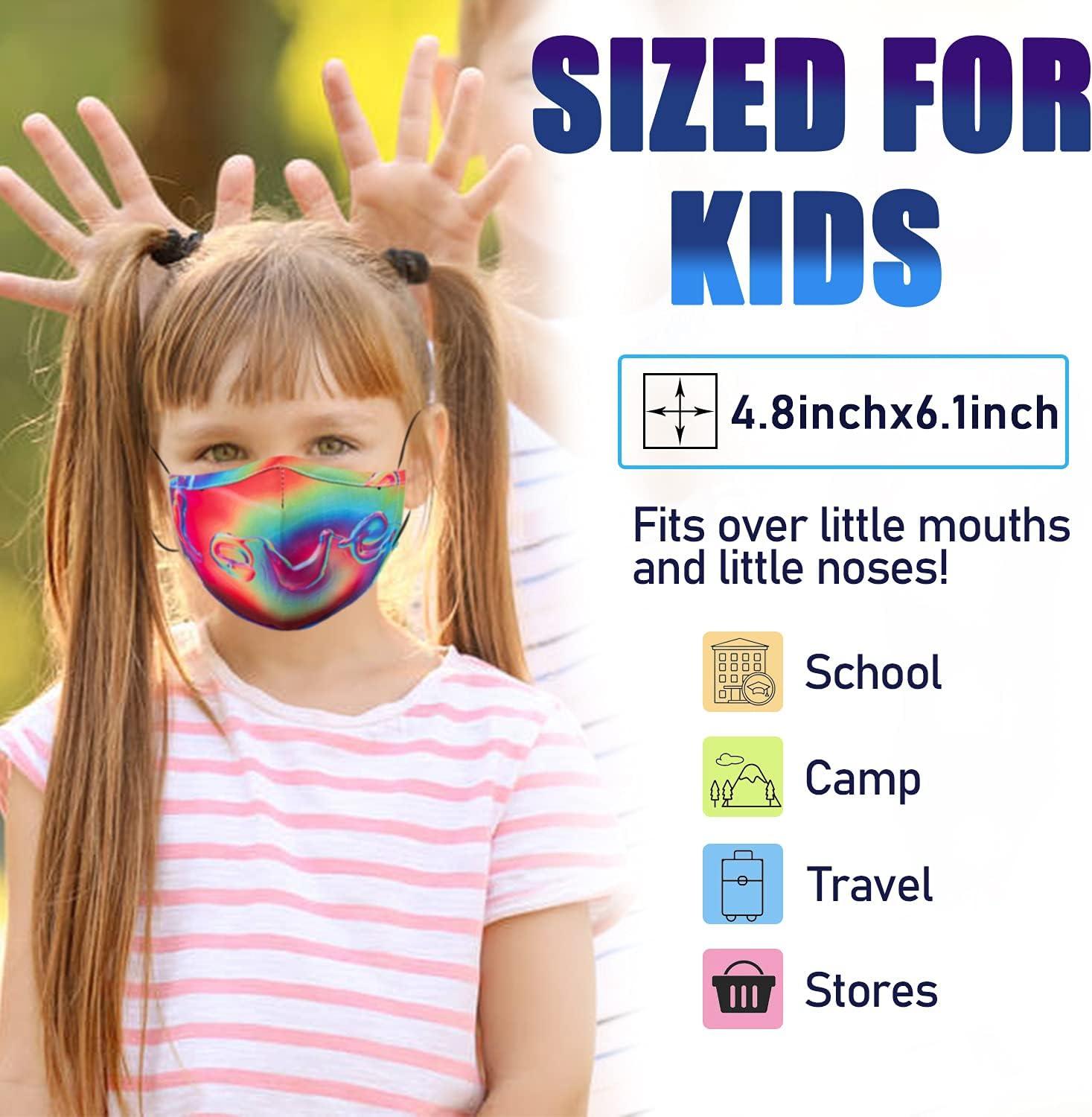 image:imagePAGE ONE Kids Face Masks Washable Reusable Cute Funny Boys Girls Colored Cloth Face Mask with Adjustable Earloops6PC