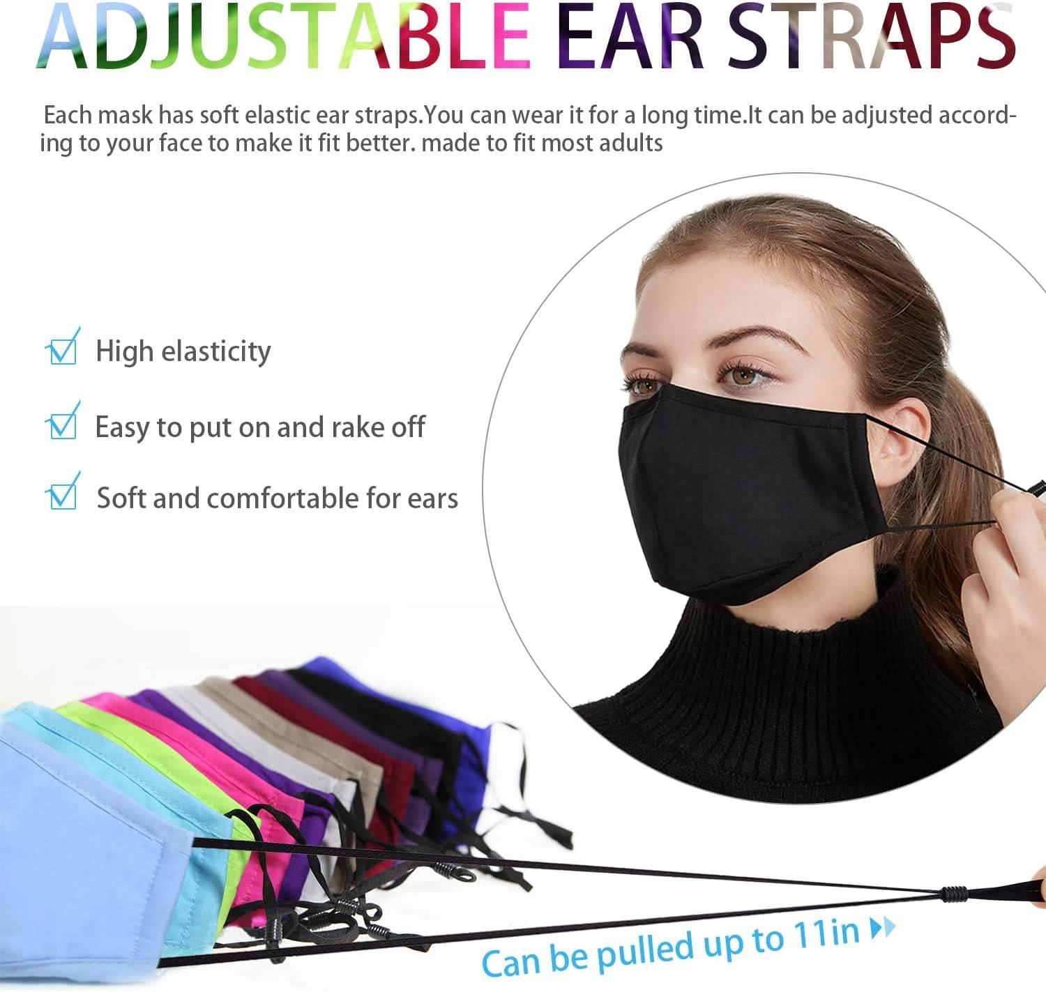 image:imagePAGE ONE Reusable Cloth Face Masks Washable Adjustable Breathable Cotton Face Mask for Women Men6PC blackBlack