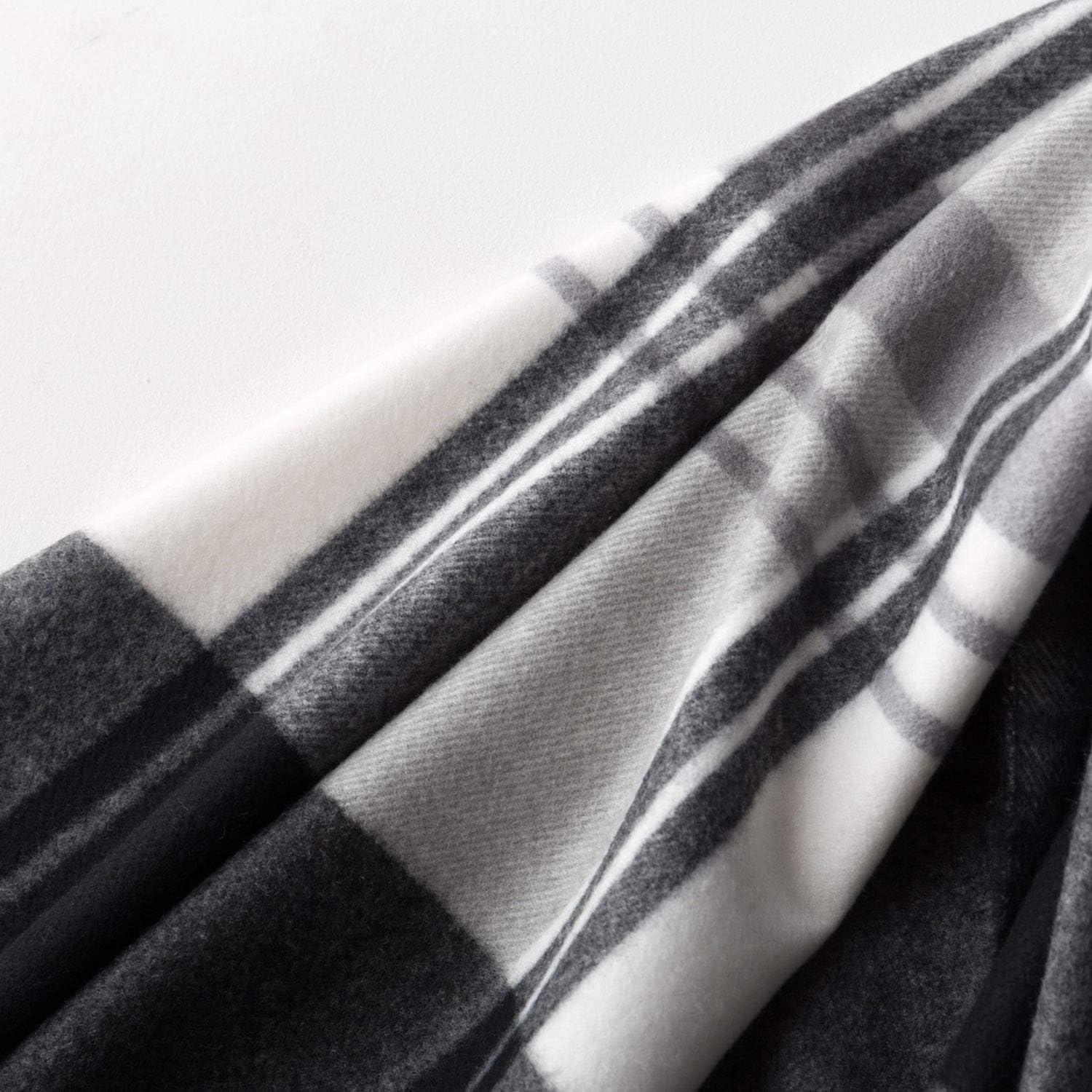 image:imagePAGE ONE Winter Womens big size Plaid Pashmina Scarfsoft warm Cashmere Shawl Scarfs for WomenBlack and white plaid