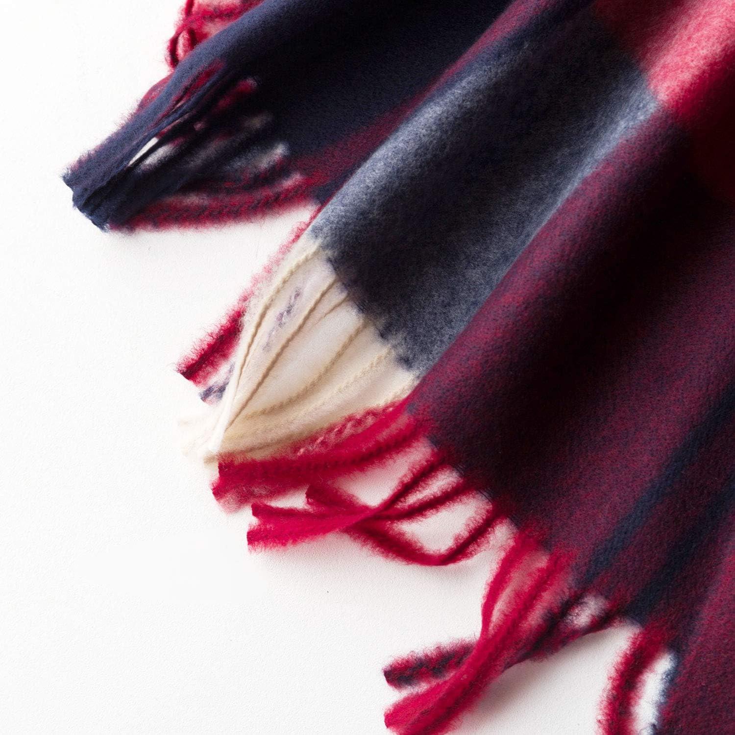 image:imagePAGE ONE Winter Womens big size Plaid Pashmina Scarfsoft warm Cashmere Shawl Scarfs for WomenWine red plaid