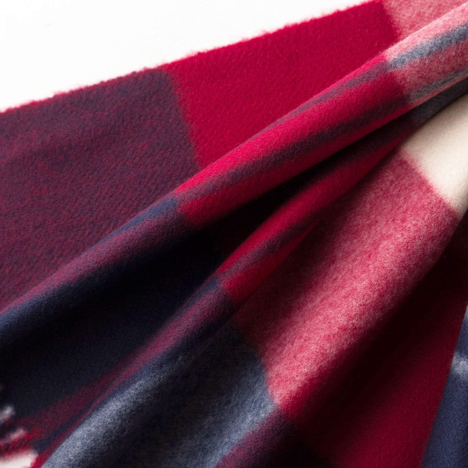 image:imagePAGE ONE Winter Womens big size Plaid Pashmina Scarfsoft warm Cashmere Shawl Scarfs for WomenWine red plaid