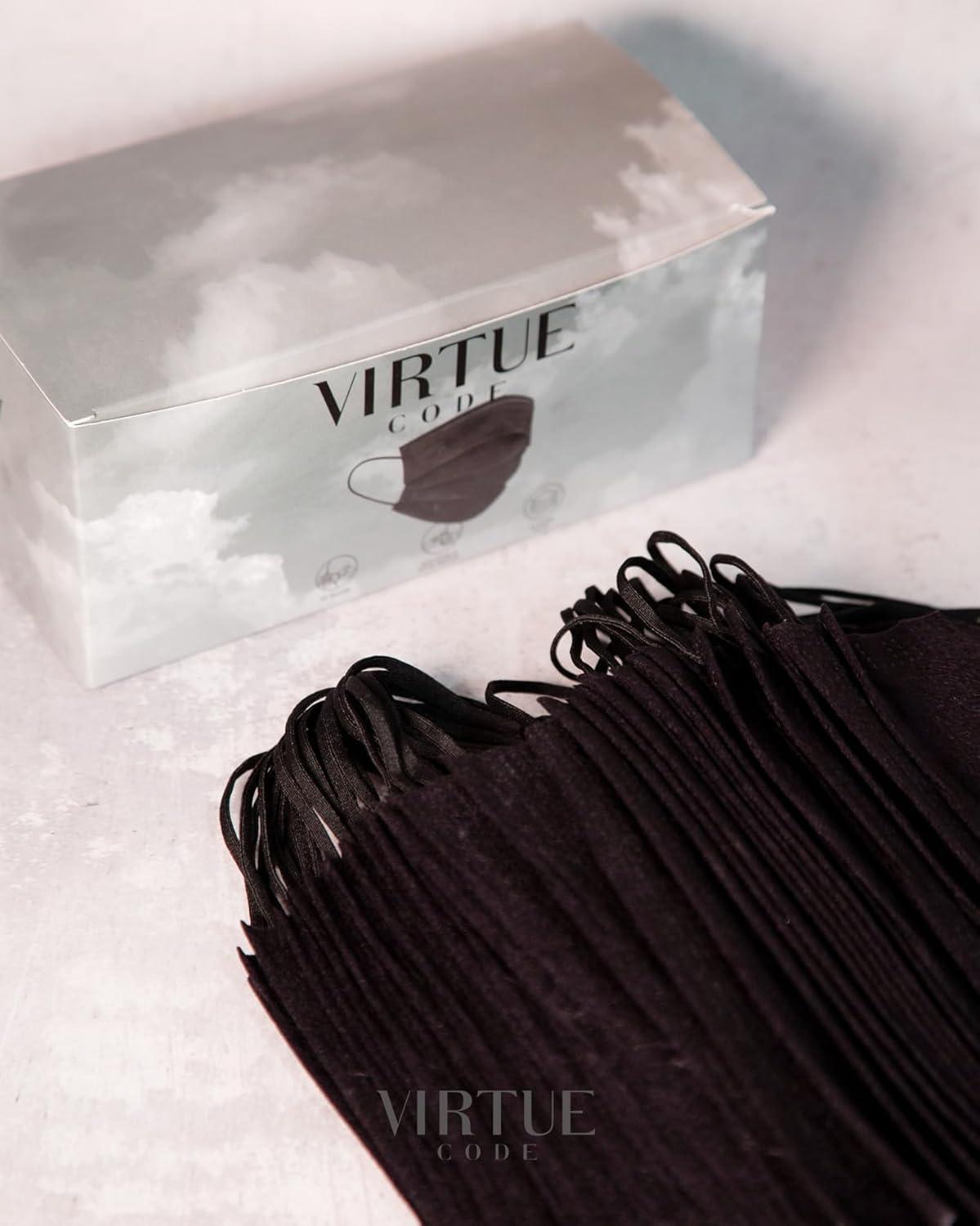 image:imageVIRTUE CODE Balance Face Masks Soft 3 Ply Comfort Disposable Face MasksBlack