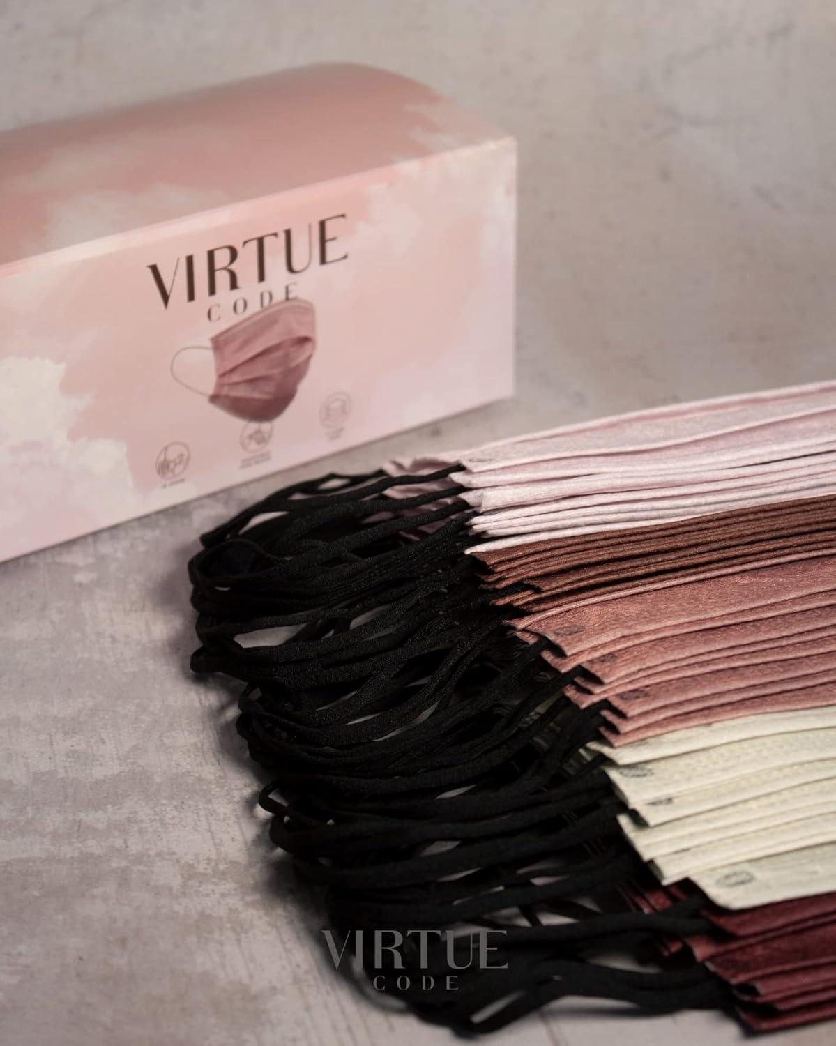 image:imageVIRTUE CODE Balance Face Masks Soft 3 Ply Comfort Disposable Face MasksDesert Rose