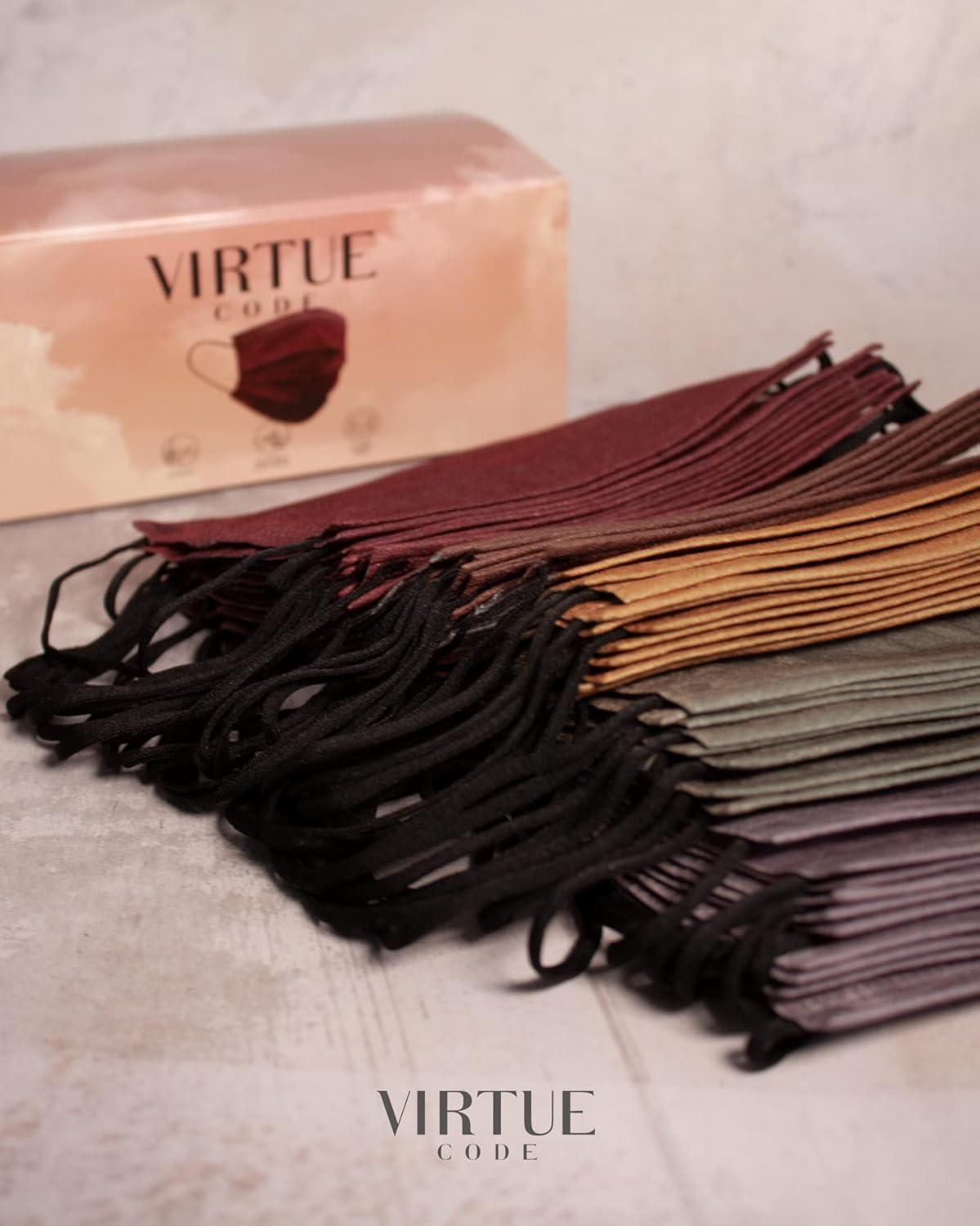 image:imageVIRTUE CODE Balance Face Masks Soft 3 Ply Comfort Disposable Face MasksEarth Tones