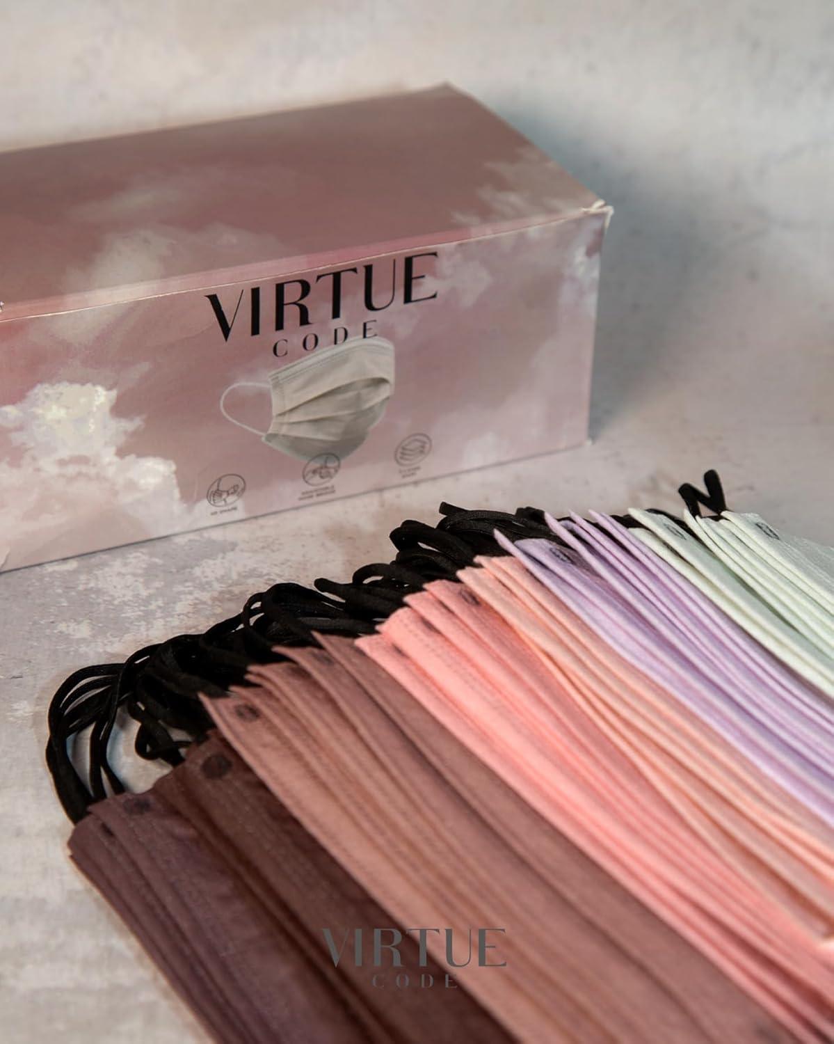 image:imageVIRTUE CODE Balance Face Masks Soft 3 Ply Comfort Disposable Face MasksLatte Love
