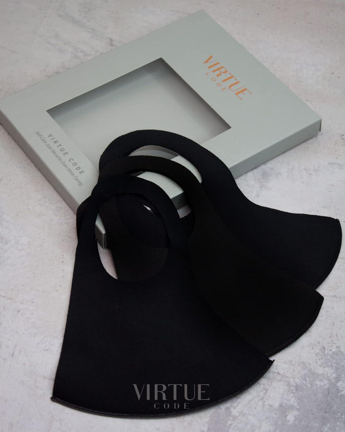 image:imageVIRTUE CODE Grayscale Cloth Face Mask for Adults Pack 3 Loungewear Masks Washable Fabric Face Mask ReusableBlack