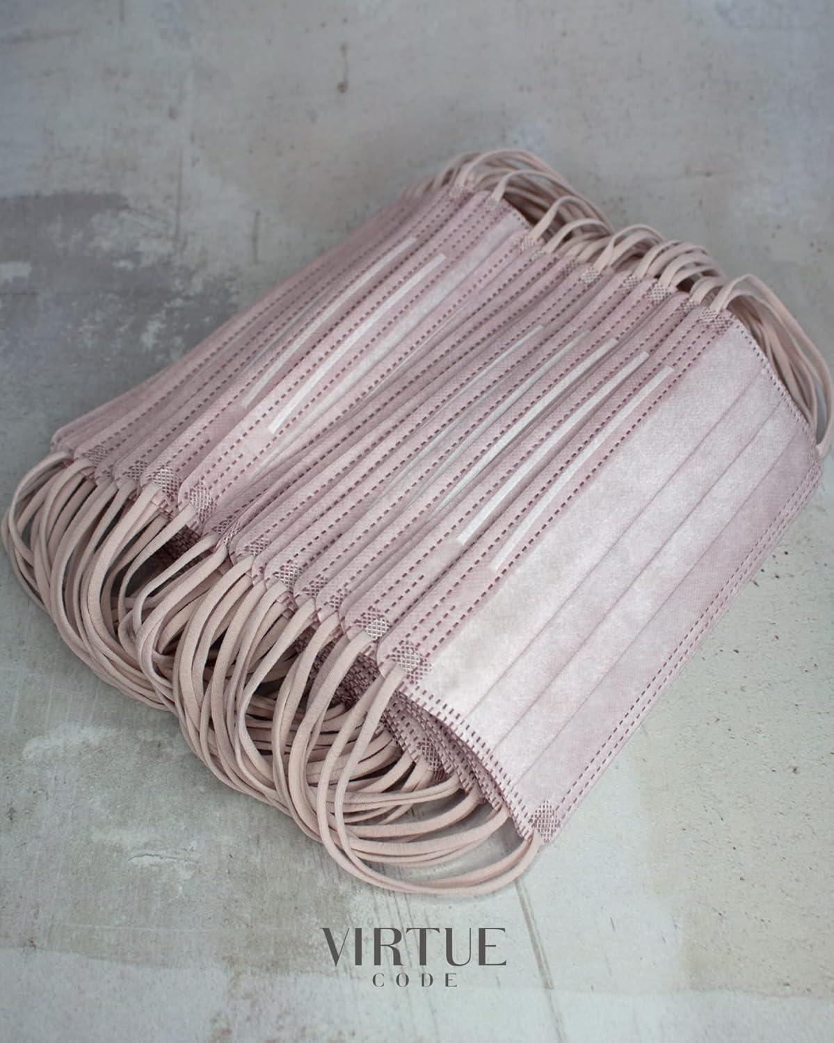 image:imageVIRTUE CODE On The Go Curved Face Masks Soft 3 Ply Comfort 50 Disposable Face MasksPink
