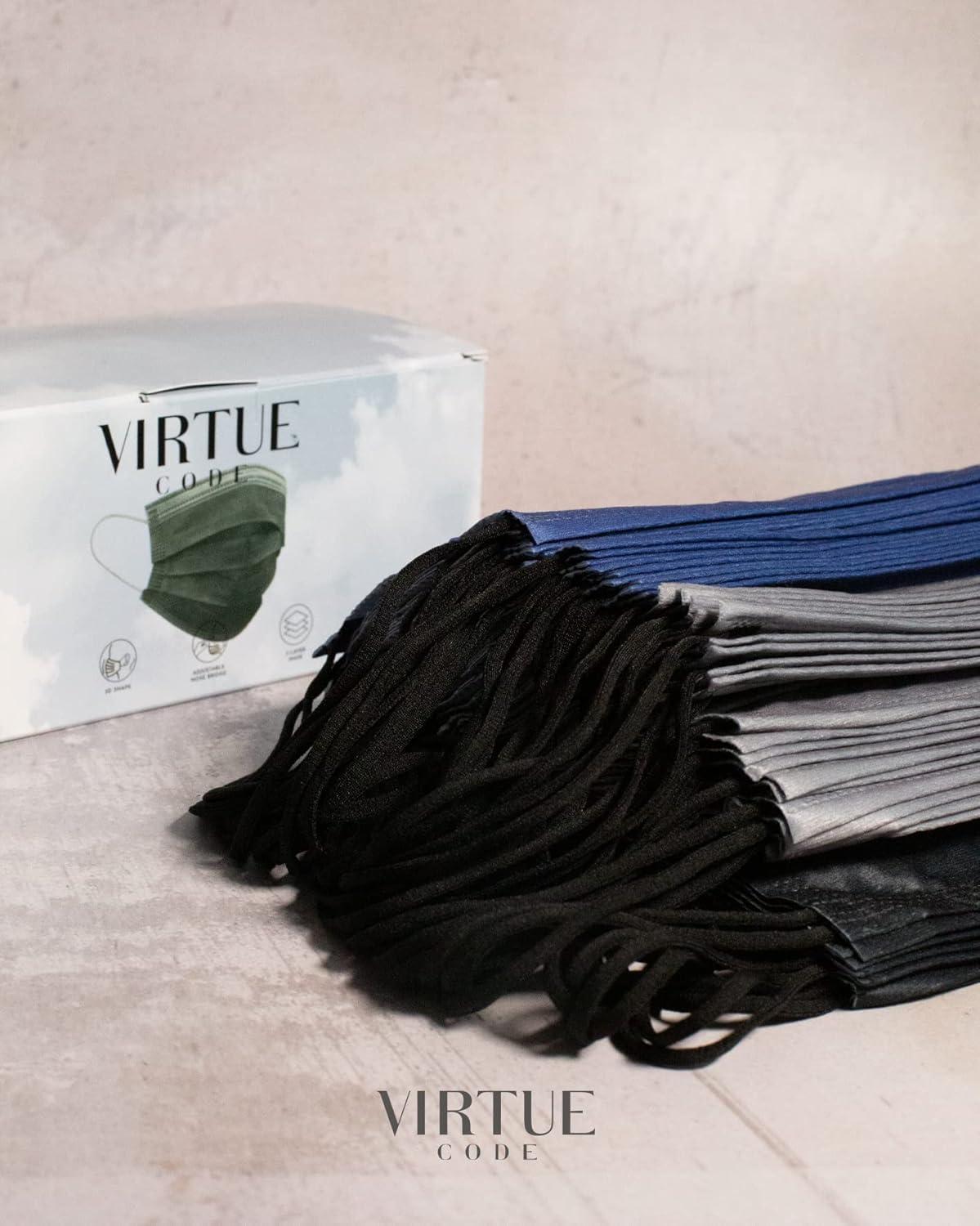 image:imageVIRTUE CODE Seamless Essentials Face Masks Soft 3 Ply Comfort 50 Disposable Face MasksTwilight