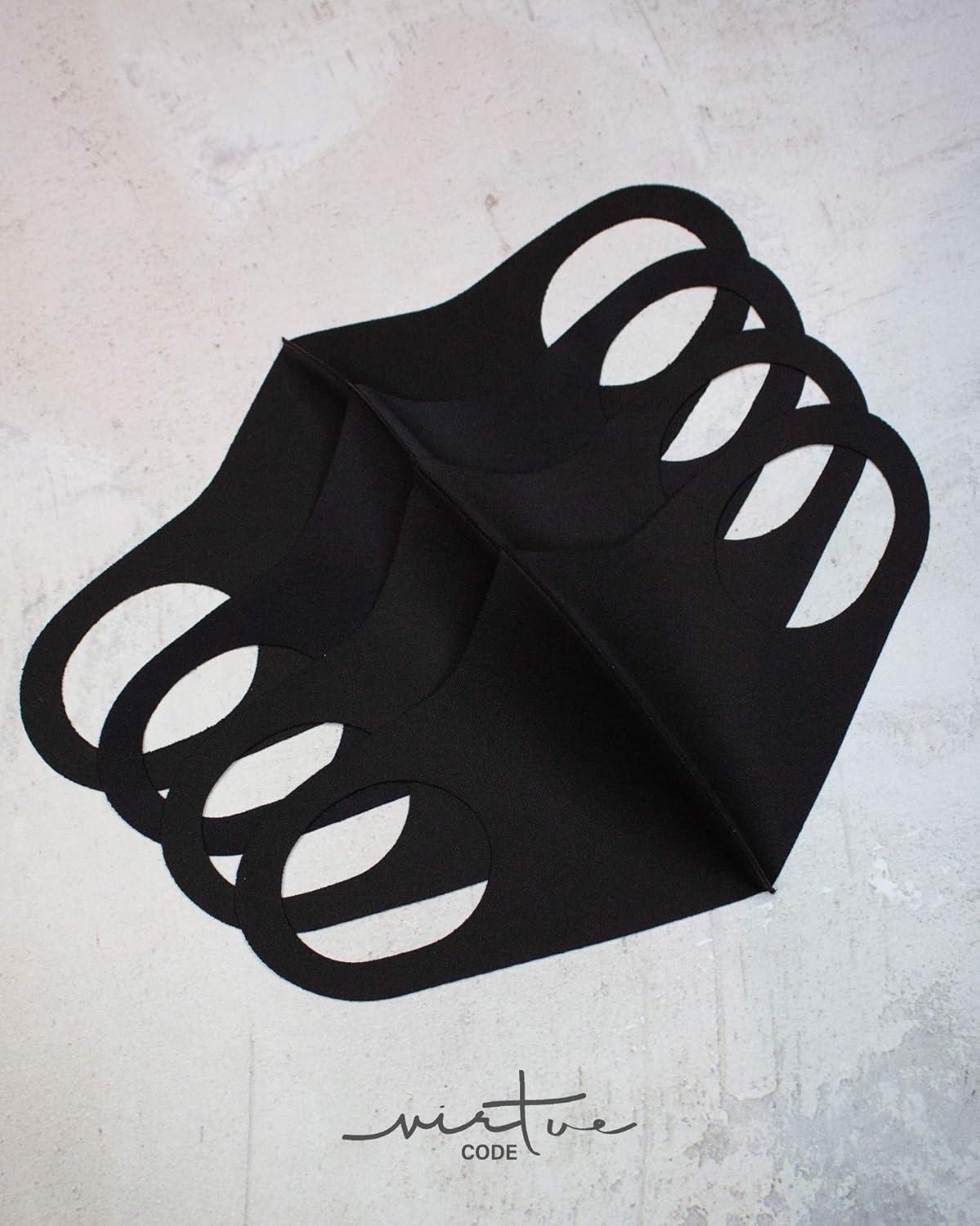 image:imageVirtue Code Second Skin Cloth Face Mask Pack 4 Buttery Soft Masks Washable FabricBlack