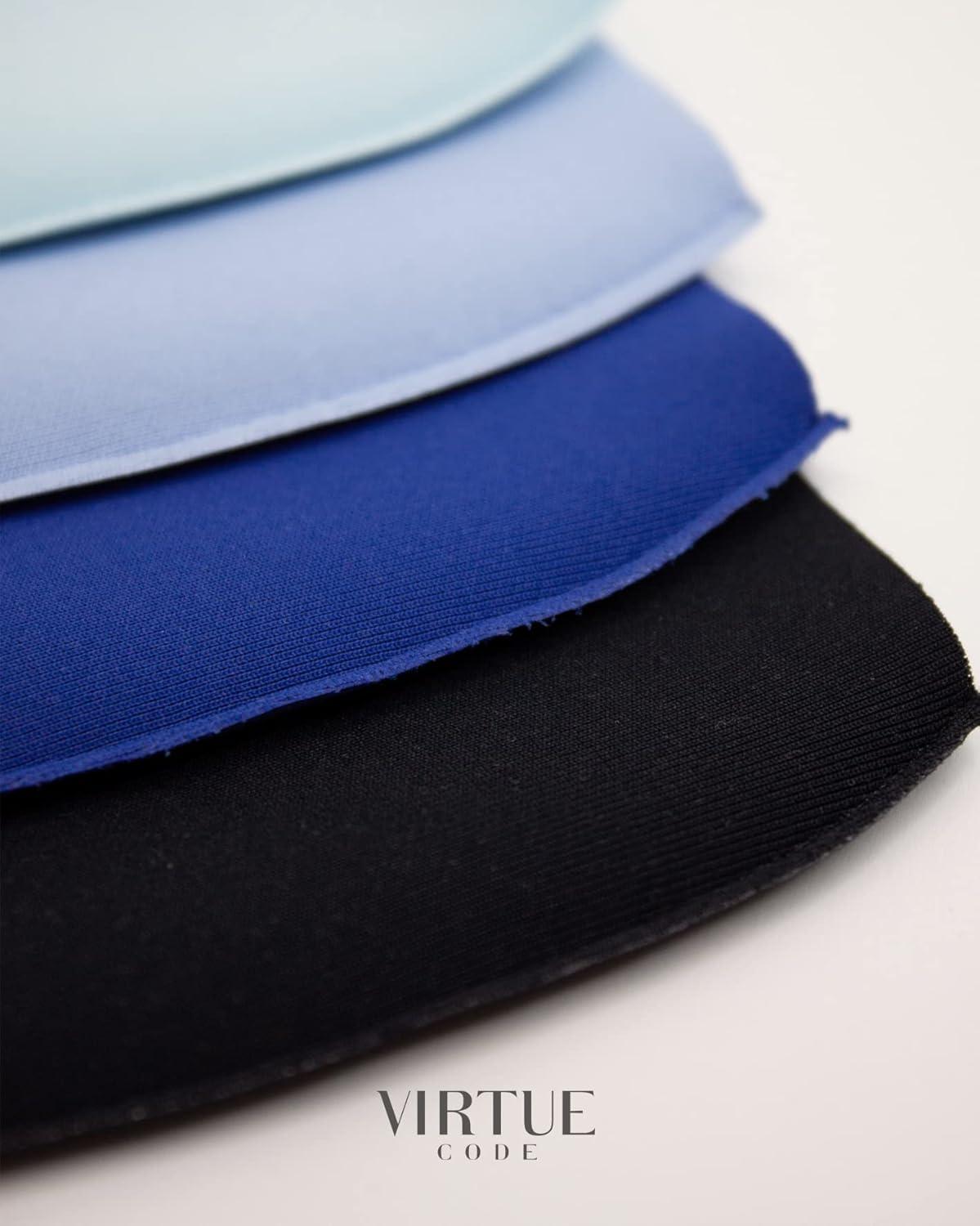 image:imageVirtue Code Second Skin Cloth Face Mask Pack 4 Buttery Soft Masks Washable FabricBlues
