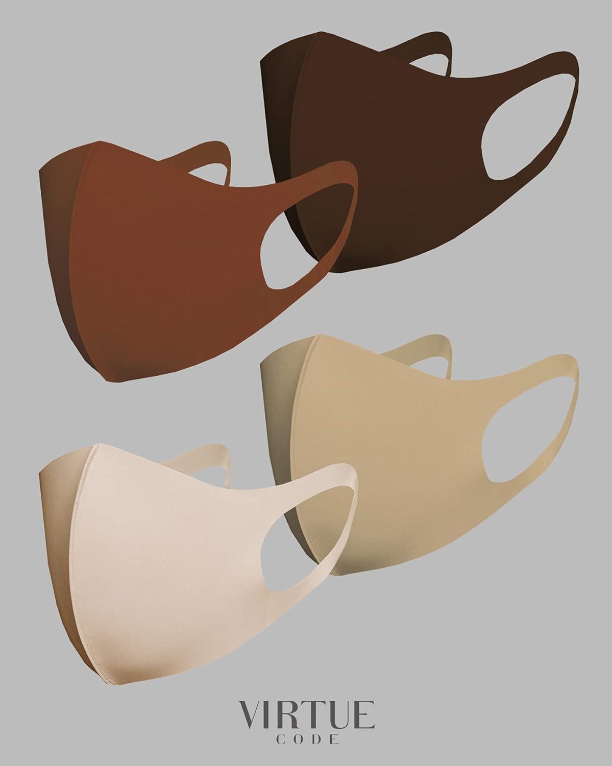 image:imageVirtue Code Second Skin Cloth Face Mask Pack 4 Buttery Soft Masks Washable FabricDesert Rose
