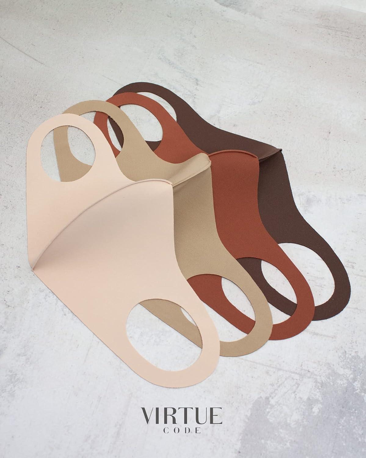 image:imageVirtue Code Second Skin Cloth Face Mask Pack 4 Buttery Soft Masks Washable FabricDesert Rose