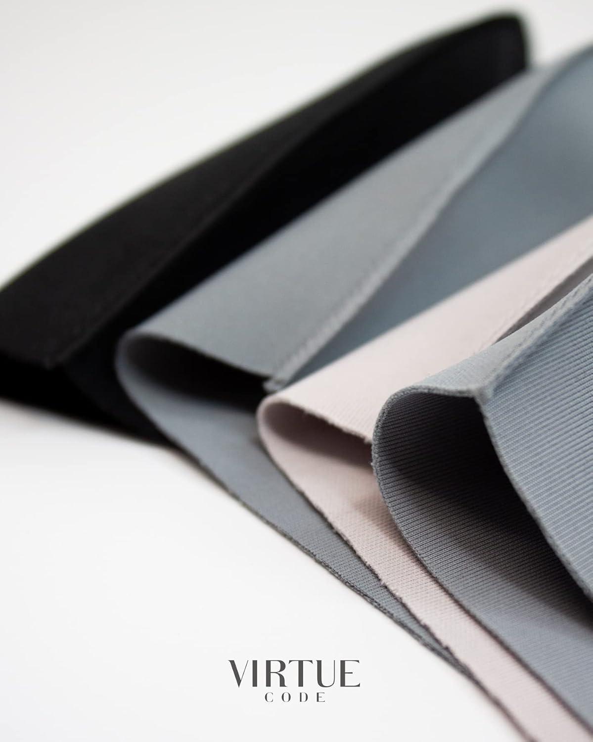 image:imageVirtue Code Second Skin Cloth Face Mask Pack 4 Buttery Soft Masks Washable FabricGreys