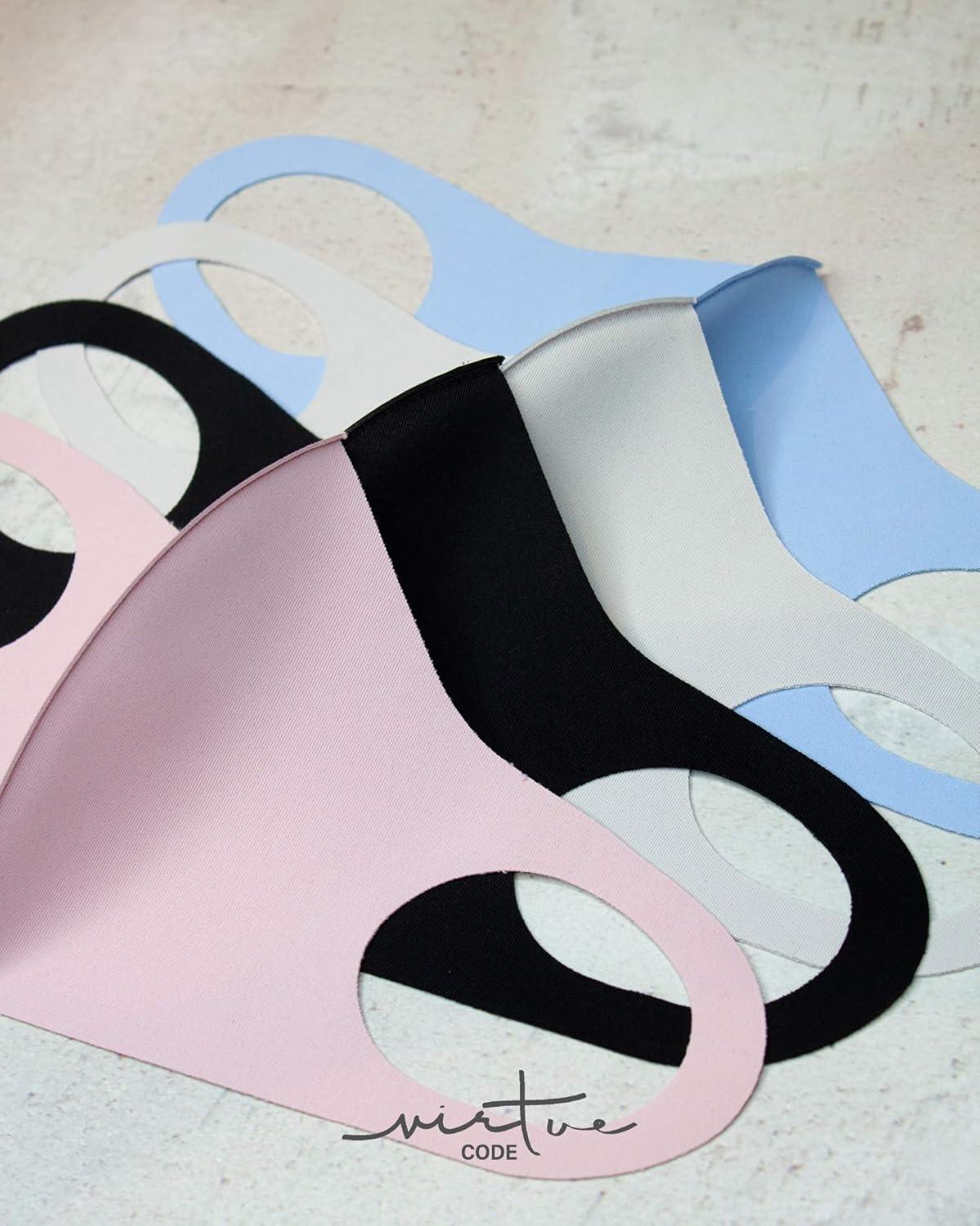 image:imageVirtue Code Second Skin Cloth Face Mask Pack 4 Buttery Soft Masks Washable FabricMulti