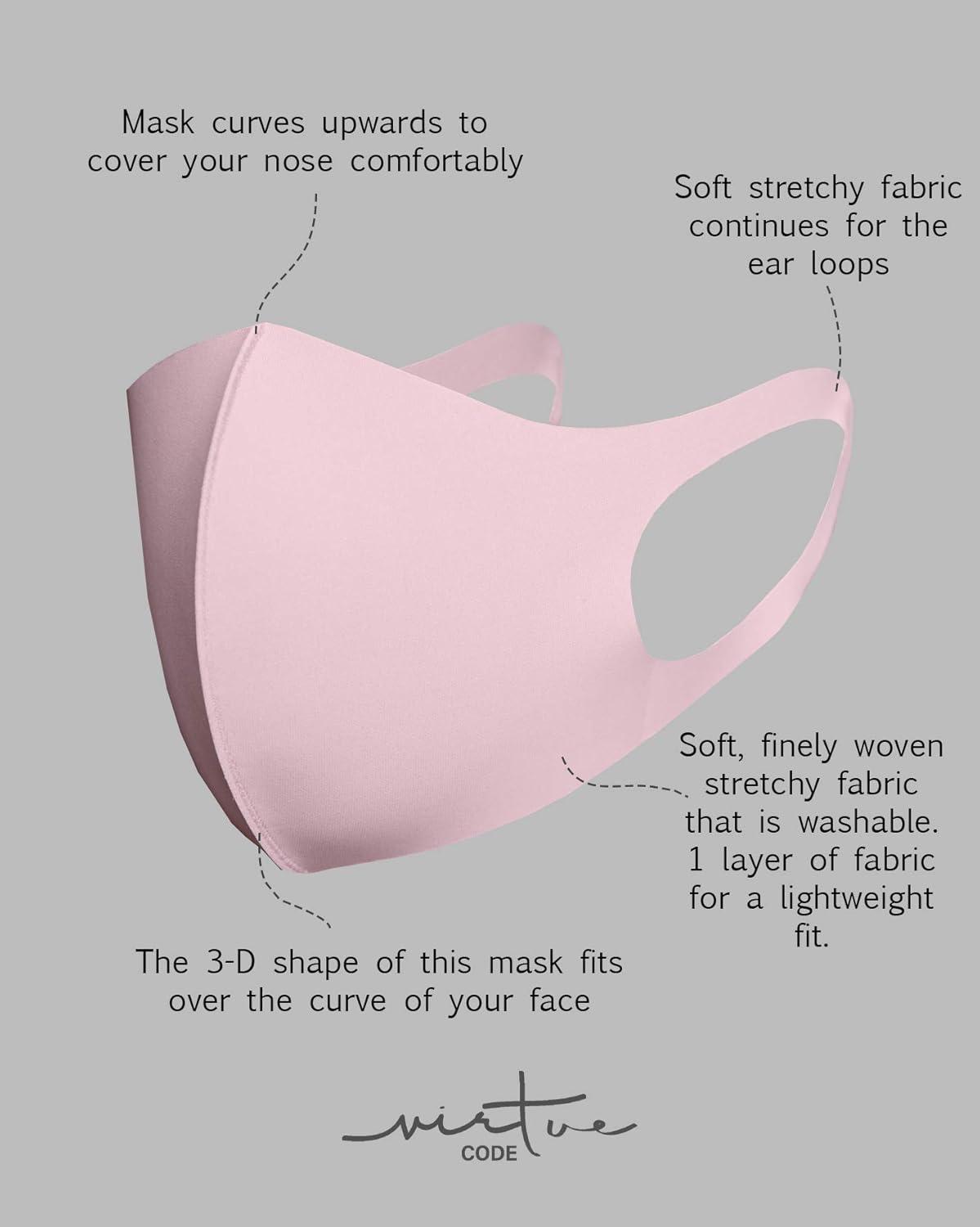 image:imageVirtue Code Second Skin Cloth Face Mask Pack 4 Buttery Soft Masks Washable FabricMulti