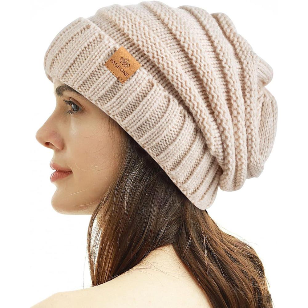 image:imagePAGE ONE Womens Winter Beanie Warm Cable Knit Hat Style Stretch Trendy Ribbed Chunky CapBeige