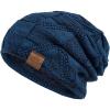 image:imagePAGE ONE Mens Winter Slouchy Beanie Warm Fleece Lined Skull Cap Baggy Cable Knit HatBlue