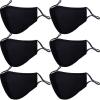 image:imagePAGE ONE Reusable Cloth Face Masks Washable Adjustable Breathable Cotton Face Mask for Women Men6PC blackBlack