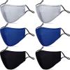 image:imagePAGE ONE Reusable Cloth Face Masks Washable Adjustable Breathable Cotton Face Mask for Women Men6PC blackGray Black Navy