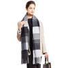 image:imagePAGE ONE Winter Womens big size Plaid Pashmina Scarfsoft warm Cashmere Shawl Scarfs for WomenBlack and white plaid