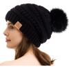 image:imagePAGE ONE Womens Fleece Lined Slouchy Beanie Chunky Baggy Hat Fur Pompom Winter Soft Warm Cap