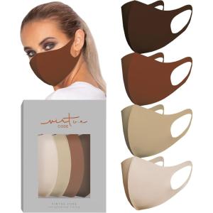 Virtue Code Second Skin Cloth Face Mask Pack. 4 Buttery Soft Masks Washable Fabric(Desert Rose)