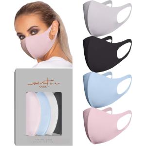 Virtue Code Second Skin Cloth Face Mask Pack. 4 Buttery Soft Masks Washable Fabric(Multi)