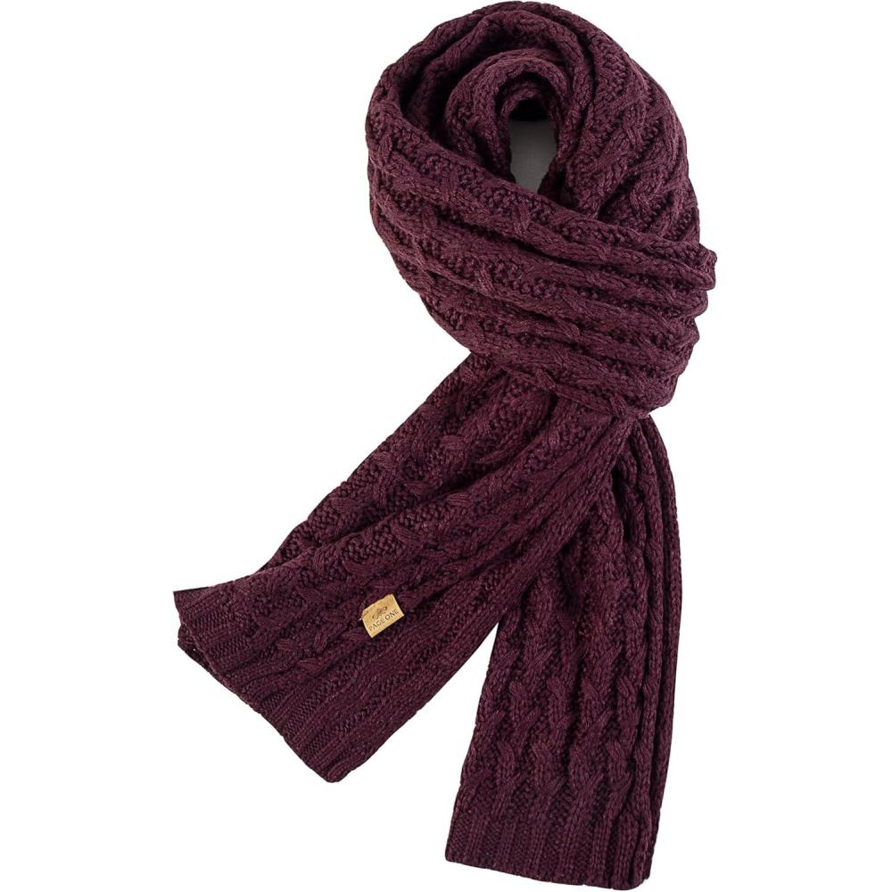 image:imagePAGE ONE Womens Ribbed Knit Scarf Winter Warm Long Big Wrap Cashmere Wool Thick Large Chunky Scarf for WomenPurple