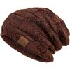 image:imagePAGE ONE Mens Winter Slouchy Beanie Warm Fleece Lined Skull Cap Baggy Cable Knit HatLight Red