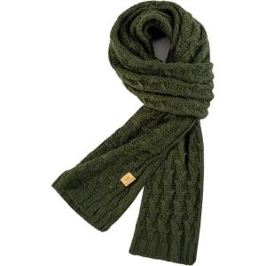 PAGE ONE Women’s Ribbed Knit Scarf Winter Warm Long Big Wrap Cashmere Wool Thick Large Chunky Scarf for Women(Dark Green)