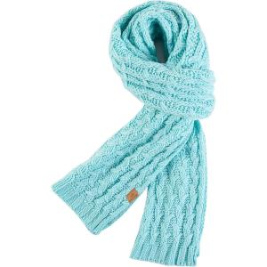 PAGE ONE Women’s Ribbed Knit Scarf Winter Warm Long Big Wrap Cashmere Wool Thick Large Chunky Scarf for Women(Light Green)