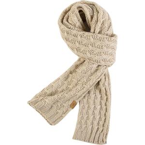 PAGE ONE Women’s Ribbed Knit Scarf Winter Warm Long Big Wrap Cashmere Wool Thick Large Chunky Scarf for Women(Oat)