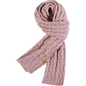 PAGE ONE Women’s Ribbed Knit Scarf Winter Warm Long Big Wrap Cashmere Wool Thick Large Chunky Scarf for Women(Pink)