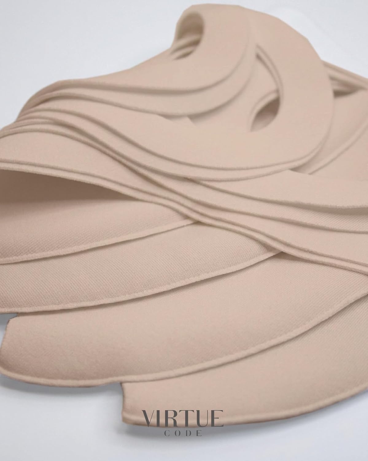 image:imageVirtue Code Second Skin Cloth Face Mask Pack 4 Buttery Soft Masks Washable FabricBeige