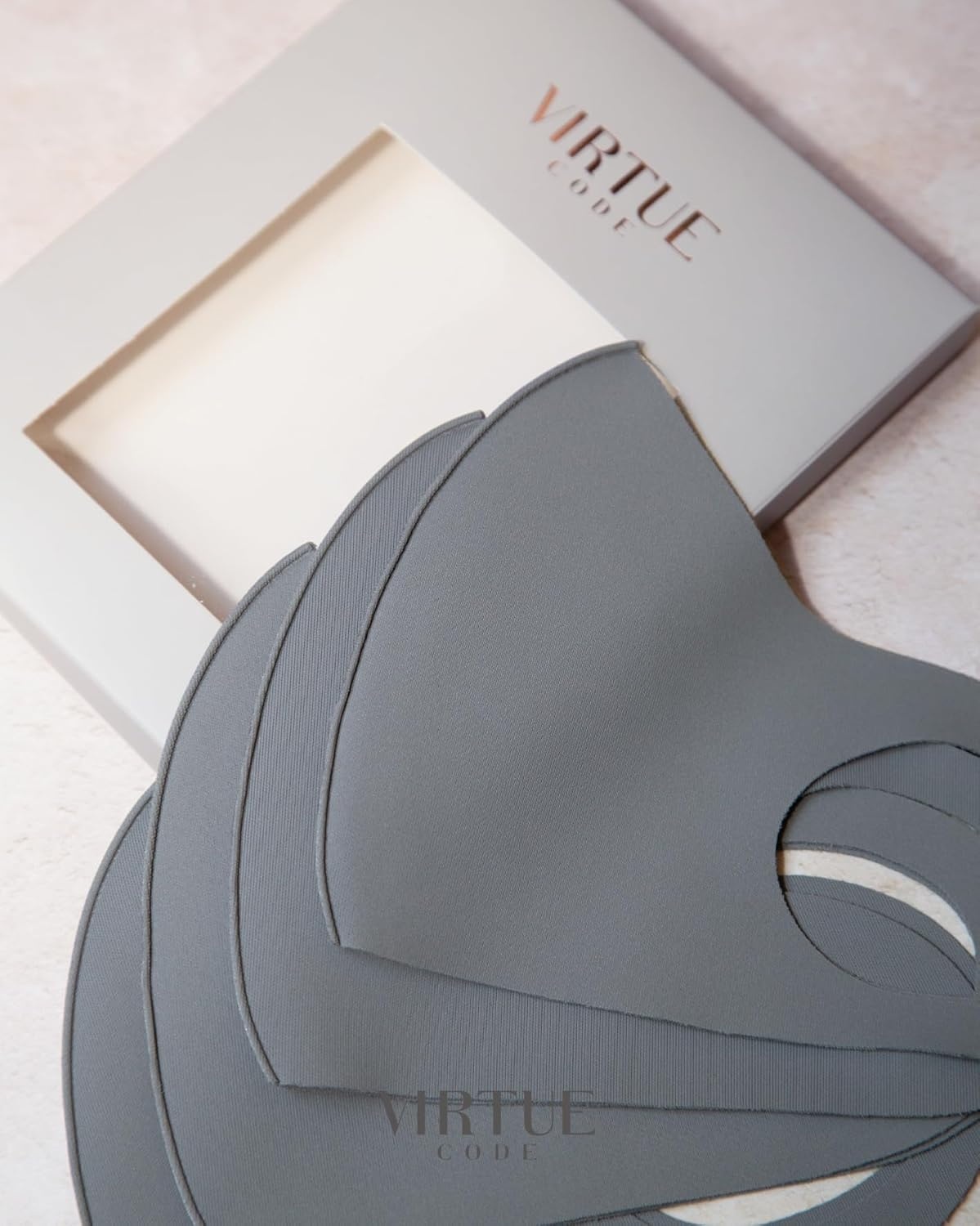 image:imageVirtue Code Second Skin Cloth Face Mask Pack 4 Buttery Soft Masks Washable FabricCharcoal Gray